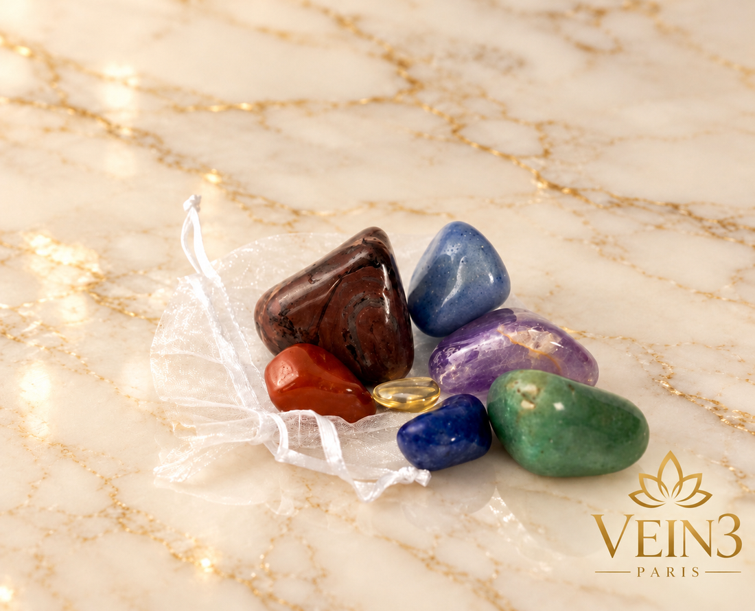 7 Pierres des Chakras VEIN3 : Ensemble Poli Naturel