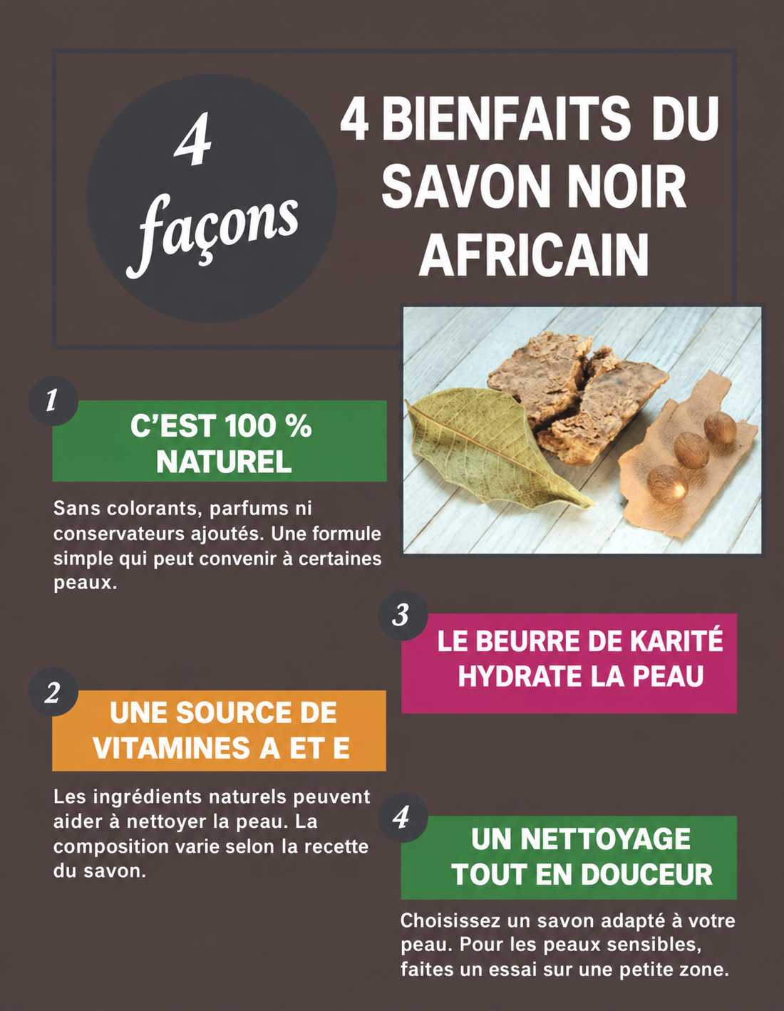 Savon Noir Africain Naturel Brut 454 g – Soin Purifiant VEIN3