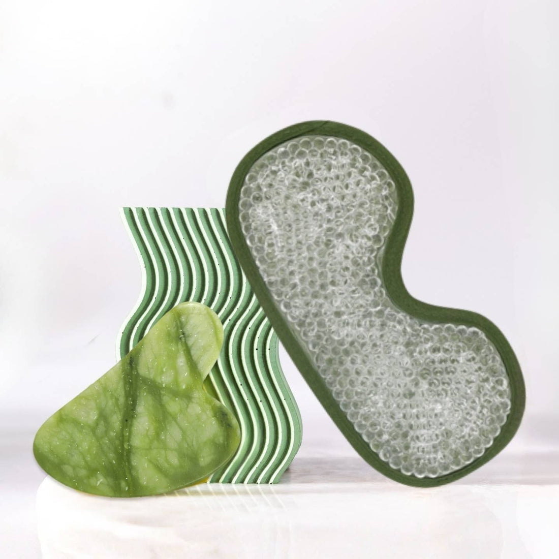 Kit Gua Sha Jade Vert + Masque Thermique – Duo Beauté