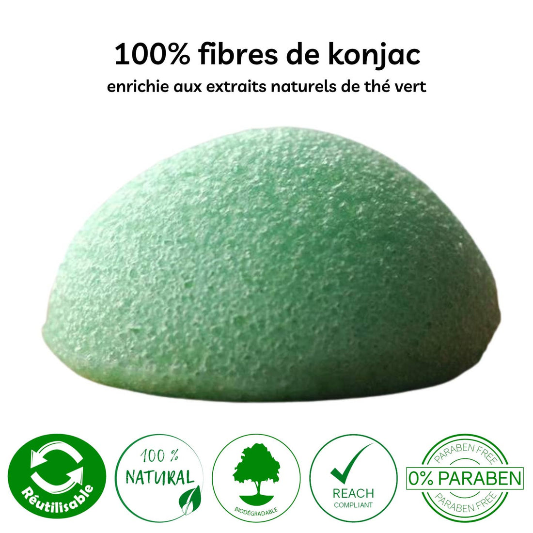 Éponge Konjac Visage Naturelle – Nettoyage Doux