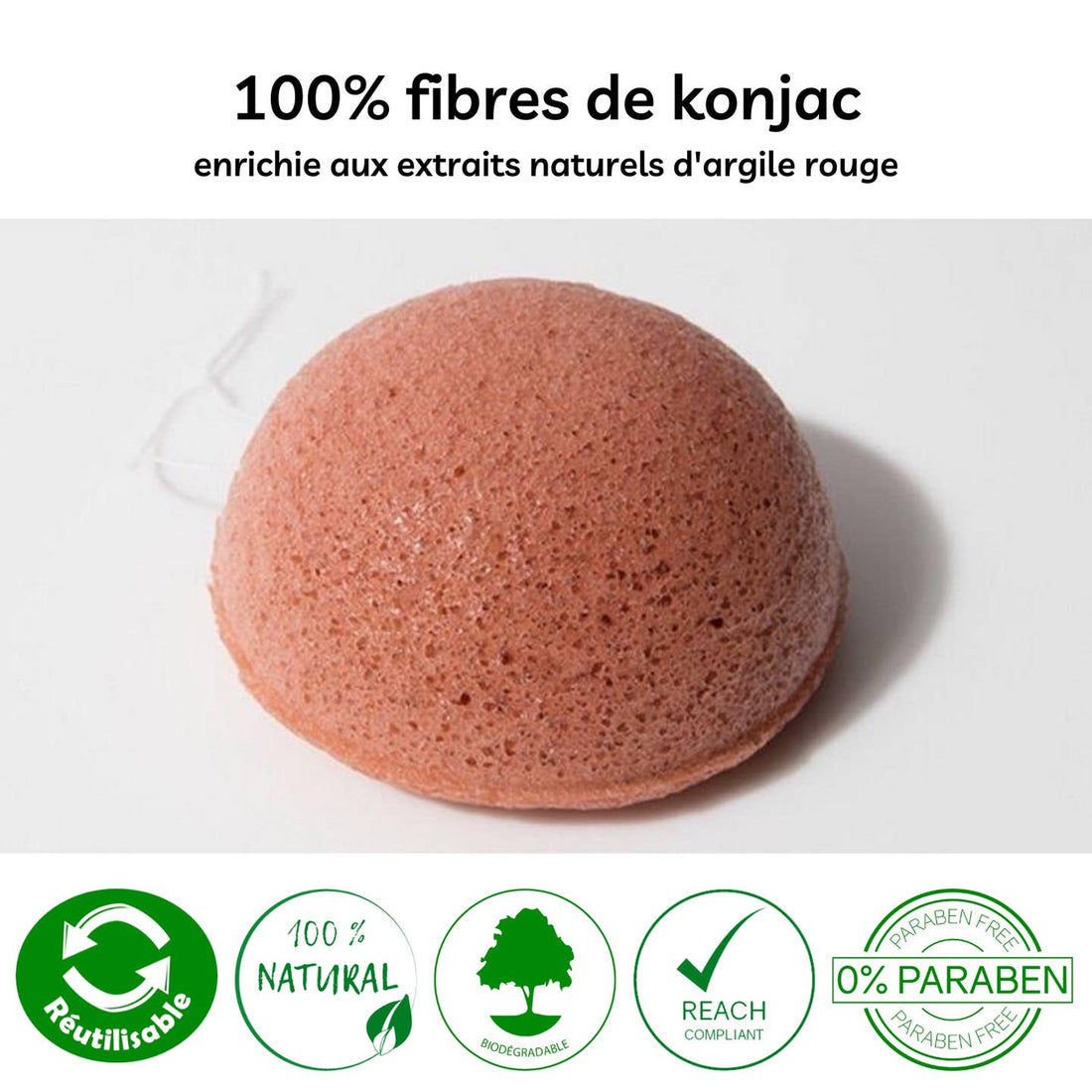Éponge Konjac Visage Naturelle – Nettoyage Doux