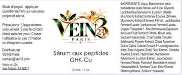 Sérum Peptides GHK-Cu VEIN3 | Soin Anti-Âge 30 ml